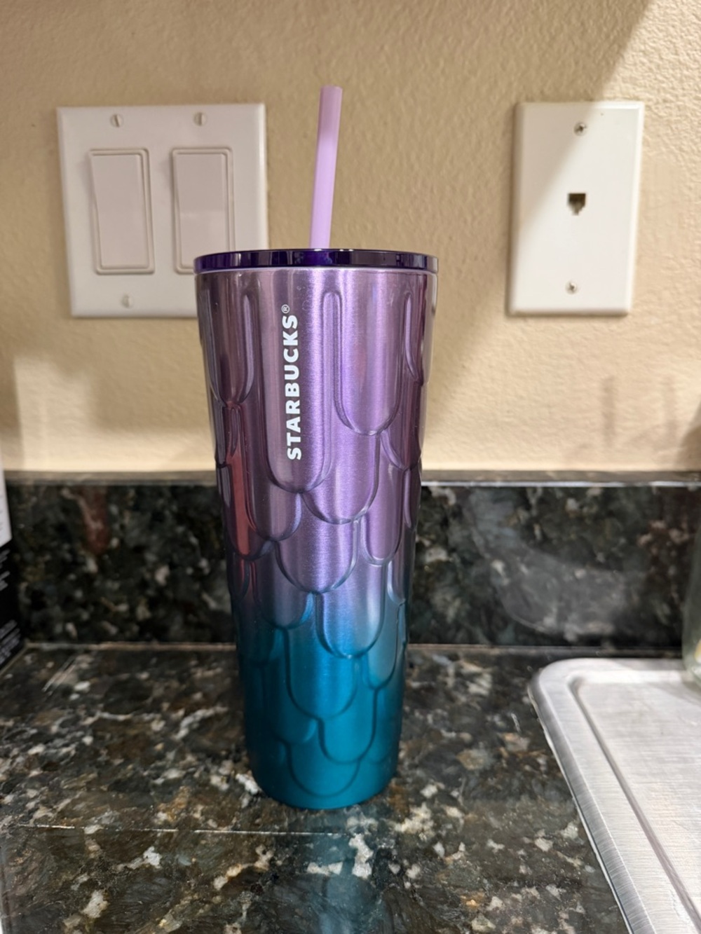 Starbucks Mermaid Scales TWILIGHT Metal Ombré Tumbler 24 Oz